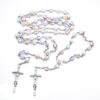 Komi Catholic Colorful Cross Beads Catholicism Religious Gift Crucifix Pendant Rosary Bracelet