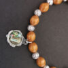 handmade rosary bracelet elasticated metal bracelet round rose 7*8mm wood beads and alloy rose beads prayer bracelets