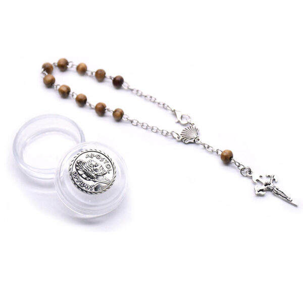 New Wood Rosary Santiago Cross Box Set Catholicism Gift Religious Prayer Beads Rosaries Bracelet