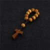 Komi 10mm Wooden Beads Rosary Bracelet Finger Chain Prayer Bracelet 11pc Beads Bracelets Handmade Religious Jewelry RN-070