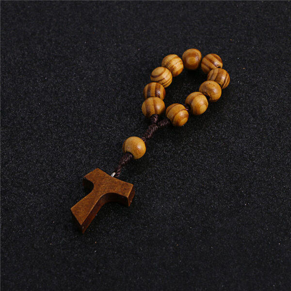 Komi 10mm Wooden Beads Rosary Bracelet Finger Chain Prayer Bracelet 11pc Beads Bracelets Handmade Religious Jewelry RN-070