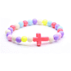 Komi Wholesales Plastic Colorful Beads Cross Catholicism Children Religious Gift Bracelet