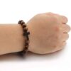 Handmade Round Wood Bead Bracelet Coffee Color Wood Cross Bracelet Wooden Pendant Bracelet Spot Wholesale