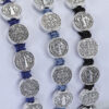 komi new saint benedict double sided oval beads alloy woven bracelet
