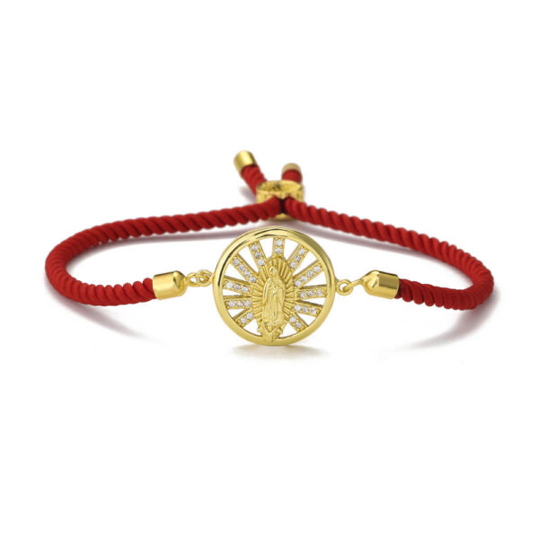 religious jewelry hand woven knot rope red st benedict rosary cross bracelet (复制)