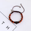 Komi Handmade Rosary Bracelet Adjustable Cross Wood Bracelet Catholic Saints Jesus Prayer Rope Bracelets