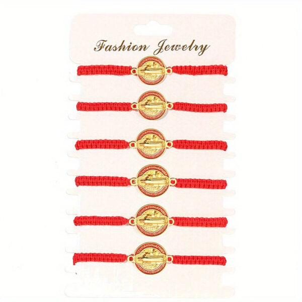 komi st.benedict cross bracelets for women diy rope braided adjustable bracelet saint benedict cross charm bracelets jewelry