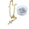 Komi Wholesale Plastic Rosette Rosary Beads Jesus Cross Pendant Religious Jewelry Prayer Box Packaging Rosary Bracelet