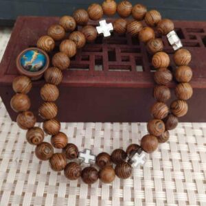 KOMI Rosary wings Wood Five-end Rosary Bracelet Jesus Rosary Cross Bracelet Jewelry