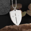komi europe and the united states cross shield titanium steel necklace plated 18k gold necklace