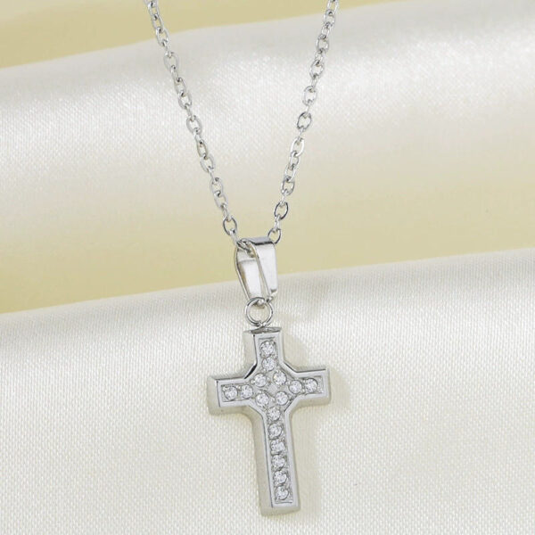 komi silver cubic zirconia cross necklace for women stainless steel zircon faith cross pendant necklaces jewelry gifts for girls komi silver cubic zirconia cross necklace for women stainless steel zircon faith cross pendant necklaces jewelry gifts for girls