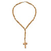 KOMI 2024 New Olive Wood Rose Handmade Rope Rosary Necklace
