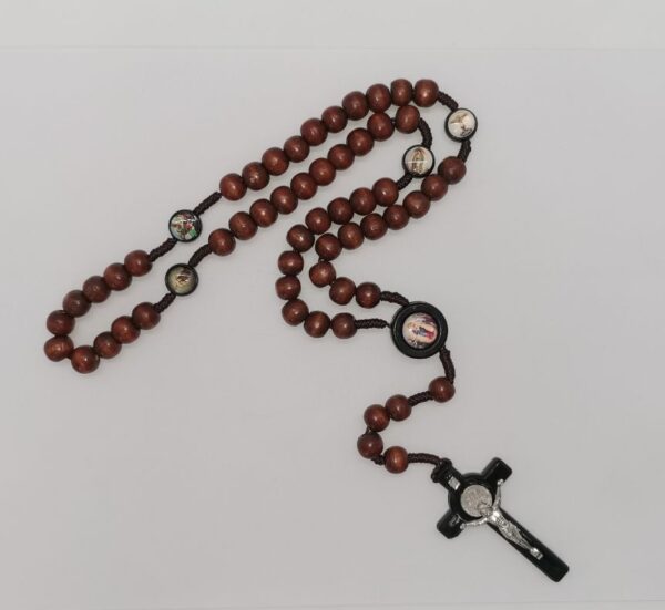 Hot Sale Wood Beads Rosary Necklaces Jesus Cross Catholic Religious Rosary Necklaces for Pary Jewelry Wholesale RN-174