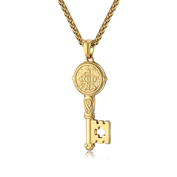 komi saint benedict exorcist stainless steel key necklace