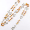 komi natural wooden rosary beads necklace 14 silver suffering beaded rosaries for men cross pendant necklaces for prayer gifts