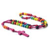 Colored Wooden Beads Religious Rosary Cross Necklace Pendants Rosary Handmade Woven Catholic Jewelry Wholesale