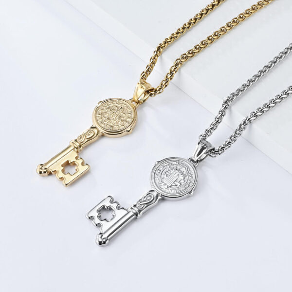 komi saint benedict exorcist stainless steel key necklace
