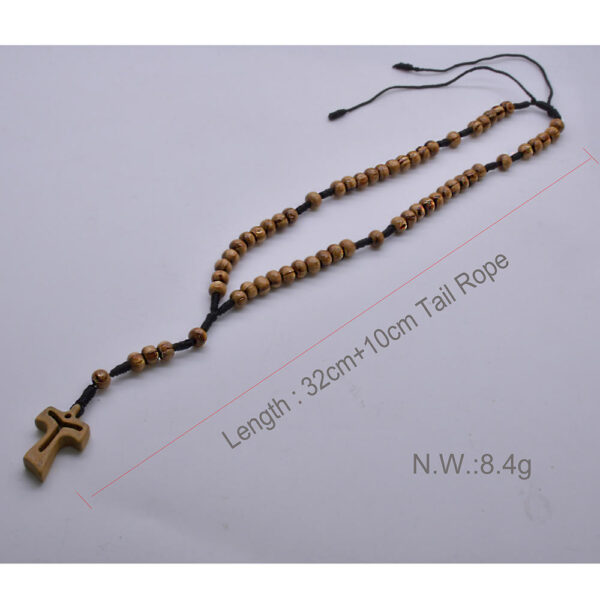 komi rosary necklace wooden cross hand braided rope jewelry car hanging hand accessories komi rosary necklace wooden cross hand braided rope jewelry car hanging hand accessories