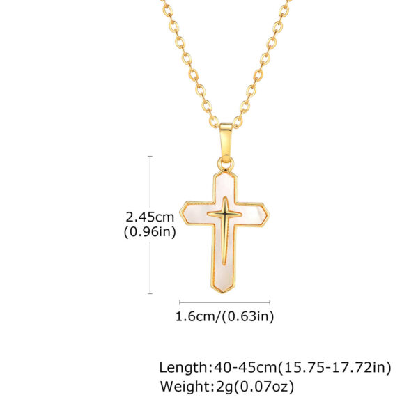komi faith cross necklace for women dainty silver gold copper shell cross pendant necklace christian religious jewelry gifts