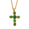 komi cross necklace for women dainty 18k gold plated stainless steel green red beads cross pendant necklace for women jewelry