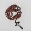 Hot Sale Wood Beads Rosary Necklaces Jesus Cross Catholic Religious Rosary Necklaces for Pary Jewelry Wholesale RN-174