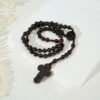 komi handmade wooden rosary beads necklace saint benedict medal jesus cross pendant necklaces for christian prayer religion gift