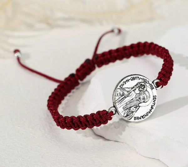 komi simple religious st. benedict's double sided multi colored braided handstring bracelet komi simple religious st. benedict's double sided multi colored braided handstring bracelet