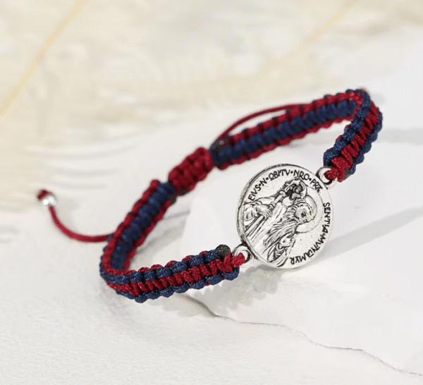 komi simple religious st. benedict's double sided multi colored braided handstring bracelet komi simple religious st. benedict's double sided multi colored braided handstring bracelet