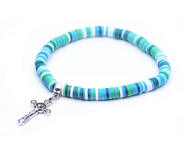 Komi Colorful Bohemian Style Polymer Soft Clay Christ Cross Pendant Elastic Rope Cross Border Bracelet