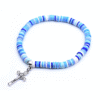 Komi Colorful Bohemian Style Polymer Soft Clay Christ Cross Pendant Elastic Rope Cross Border Bracelet