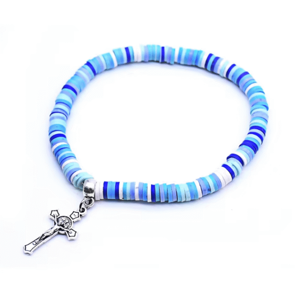 Komi Colorful Bohemian Style Polymer Soft Clay Christ Cross Pendant Elastic Rope Cross Border Bracelet