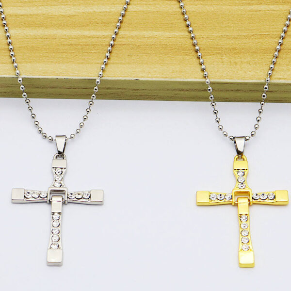 2024 Dreamwork Rhinestones Cross Pendants Necklace Keychains in Gold/Silver Plated Cross Charms for Jewelry DIY Accessories Gift