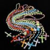 Luminous Mixed Color Cross Necklace Ten-color Plastic Luminous Rosary Necklace Wholesale