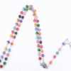 2024 Hot Sell Rosary Glass Color Beads Jesus Cross Christ Maria Stock Necklace for Pray