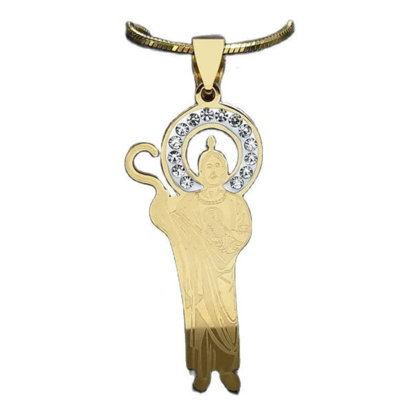 KOMI Gold Plated Stainless Steel Saint St Jude Medal Pendant Necklaces for Men Boys 22Inch Religious Statement Jewelry Gifts