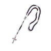 KOMi Christ Wooden Beads 6*8mm Rosary Bead Cross Pendant Necklaces Woven Rope Chain Necklace Religious Jewelry Accessories