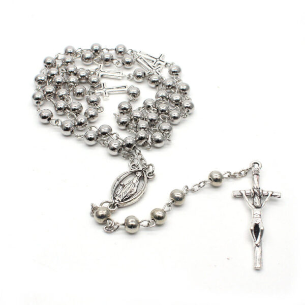 08005621f832659a571468a678104b1f_Hd91a6f7c1c5f4c6fa9daeec5b0dfe15cq_avif=close&webp=close Komi Wholesales Religious Metal Beads Holy Virgin Cross Pendant Community Gift Prayer Rosary Necklace