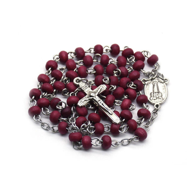 Hot Selling Rosary Cross Necklace Rose Scented Rosary Fatima Religious Jewelry Gift