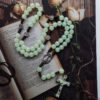 Komi Hot Selling Acrylic Luminous Beads Cross Rosary Necklace 59 Beads Madonna Crucifix Pendant Jewelry Necklaces Pendant
