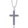 08cbacaa714d6b0de80cb620f54cc5f6_H6e1c44f670844153a53a9d4f6801dcc8V_avif=close&webp=close KOMI Cross Necklace for Men Double Color Black Gold Stainless Steel Plain Cross Pendant Necklace for Men Women Wear Necklace