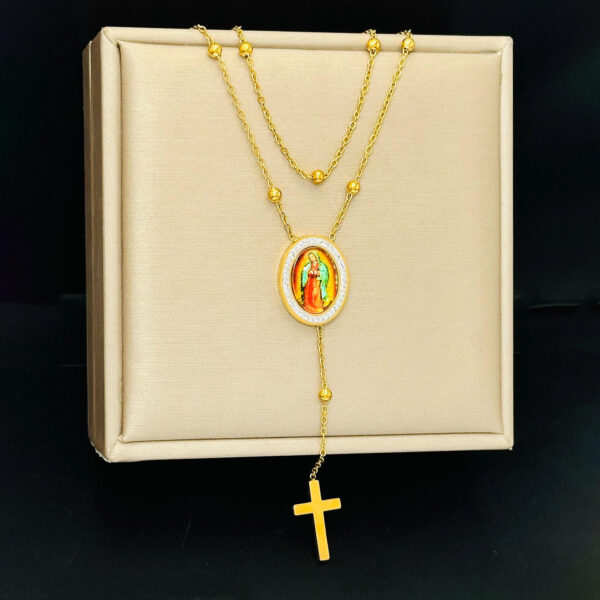 08e94954cef77aa97c3d9486b8144b62_H2e8be94ecc104c95b862157bdb8ce8325_avif=close&webp=close KOMI Crucifix Stainless Steel Jewelry Oval Madonna Figure Earrings Necklace Premium Set