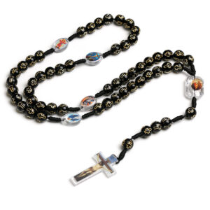 KOMI 2024 New Cross Jesus Plastic Beaded Jewelry Hand-woven Rosary Necklace Wholesale