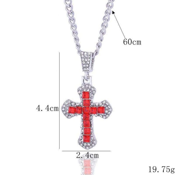 0996ad9a7f26a9cf0ff92ec5a6c2898d_H106c17b09f4f4499a89c2b163c8de6acJ_avif=close&webp=close KOMI Cross Necklace for Men Silver Necklace for Women Colorful Rhinestone Crystal Cross Pendant Necklace for Men Women Gifts