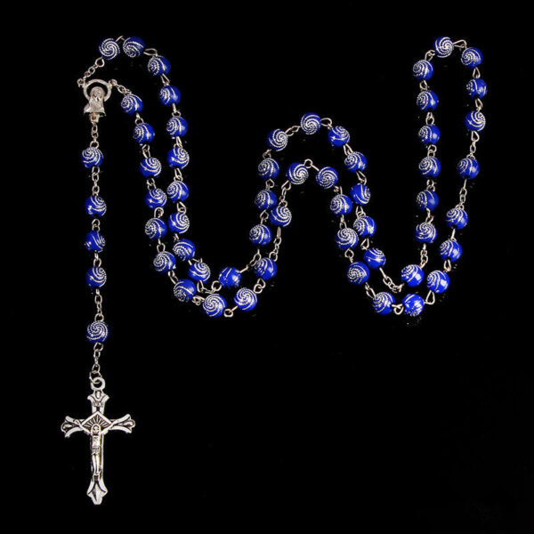 09ced2829c0afd5bb1cf0b22f8eeed2c_Hde669acc48df422f9451dd9bf4c0d626P_avif=close&webp=close KOMI 8mm Spiral Plastic Rosary Necklace Cross Pendant Necklace Religious Jewelry