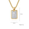0aa7ee8a1989726c067ea7c324d65cf3_H3ab8b9097c0e4cfd9802400269f0ed88X_avif=close&webp=close KOMI Silver Black Gold Stainless Steel Rectangle Medal Engraved Cross Pendant Necklace for Men Box Chain 24 Inch Jewelry Gifts
