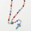 Kids Cartoon Colorful Cross Necklace Beaded Handmade Rope Knot Color Matching Bracelet Pendant
