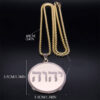 KOMI 2024 New Hebrew Jewish Necklace for Women Men Personality Stainless Steel Round Neck Pendant Chain