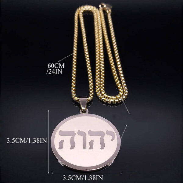 KOMI 2024 New Hebrew Jewish Necklace for Women Men Personality Stainless Steel Round Neck Pendant Chain