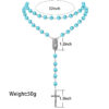 KOMI Catholic Pink Purple White Blue Pearl Necklaces Pearl Beads Rosary Necklace with Virgin Mary Medal & Cross Fashion Jewelry
