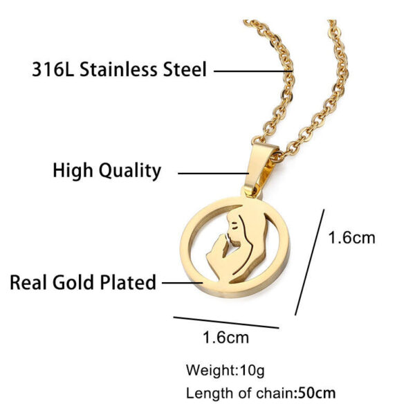 2024 New Hot Selling Titanium Steel Jewelry Hollow Virgin Mary Head Pendant Stainless Steel Religious Style Necklace Wholesale
